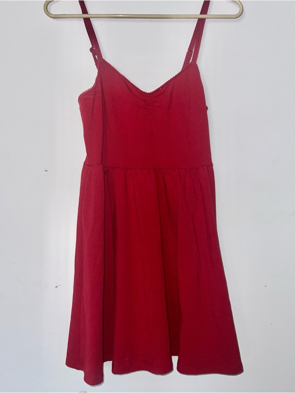 Forever 21 Women’s Size Small Cotton Red Adjustable Spaghetti Strap Mini Dress